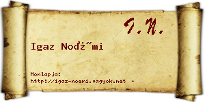 Igaz Noémi névjegykártya